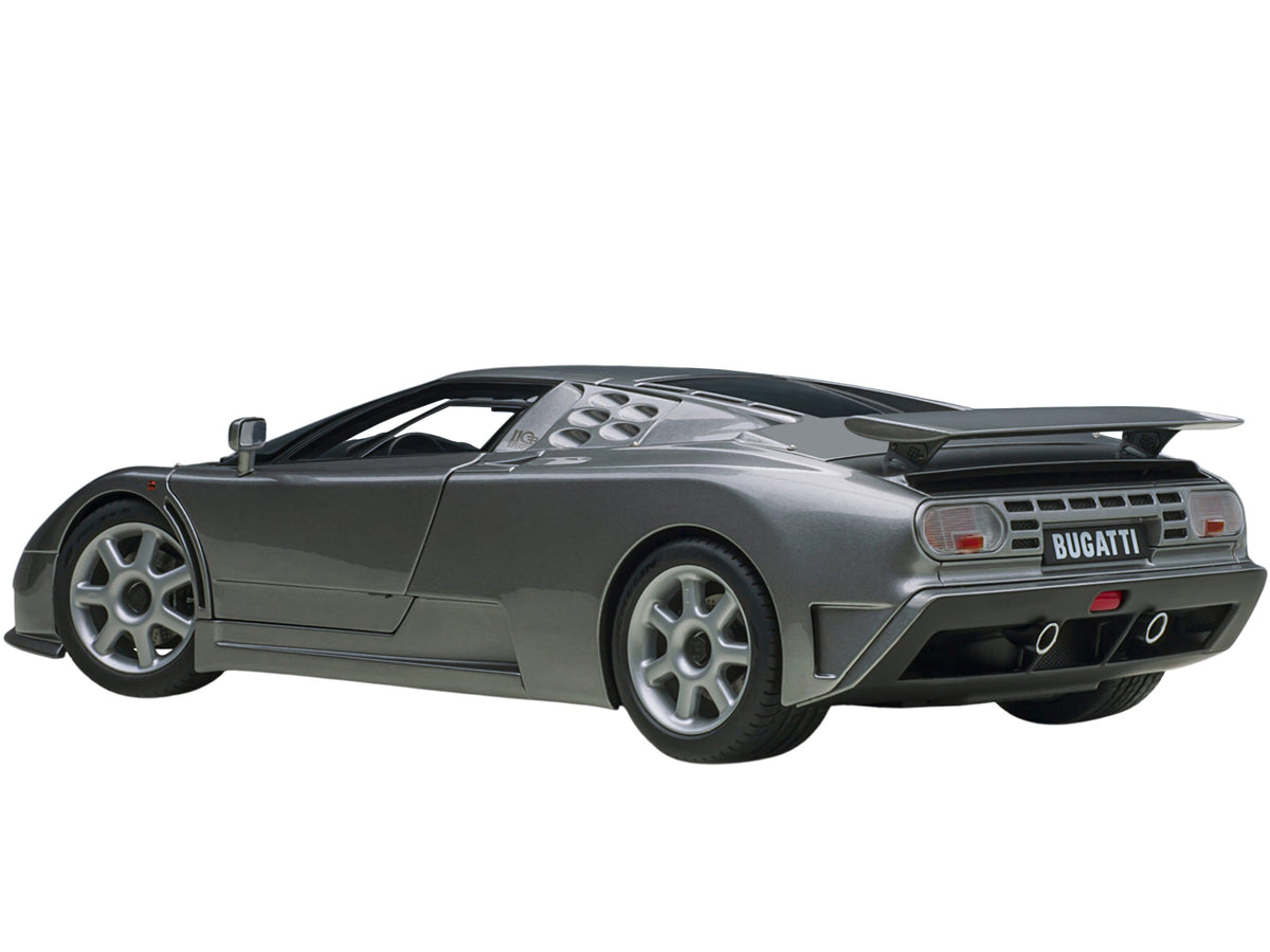 Bugatti EB110 SS Super Sport Grigio Metalizzatto Silver Metallic with Silver Wheels 1/18 Model Car