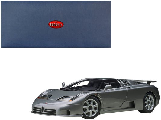 Bugatti EB110 SS Super Sport Grigio Metalizzatto Silver Metallic with Silver Wheels 1/18 Model Car