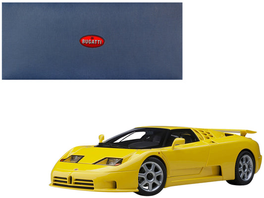 Bugatti EB110 SS Super Sport Giallo Bugatti Yellow with Silver Wheels 1/18 Model Car