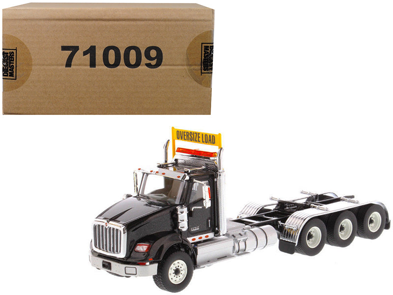 International HX620 Day Cab Tridem Tractor Black 1/50 Diecast Model