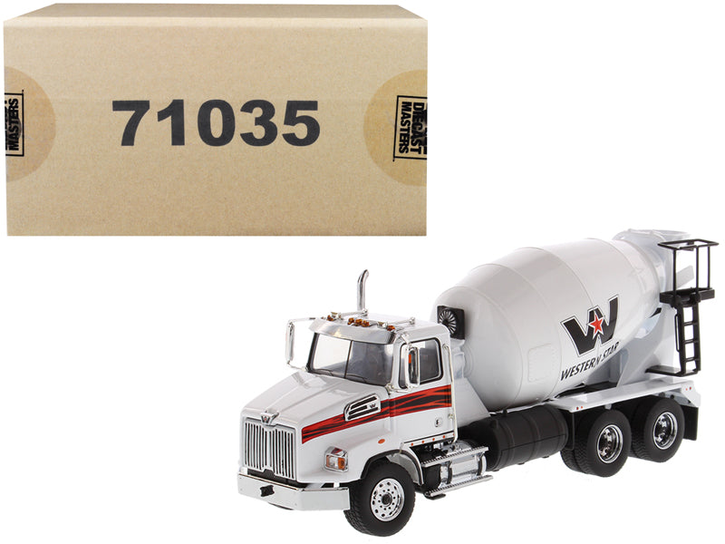 Western Star 4700 SB Concrete Mixer Truck White 1/50 Diecast Model