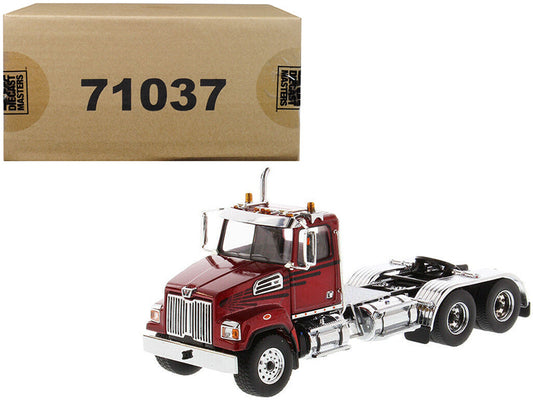 Western Star 4700 SF Tandem Day Cab Tractor Metallic Red 1/50 Diecast Model