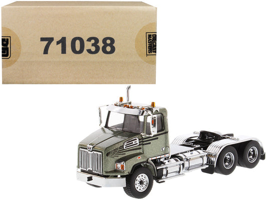 Western Star 4700 SB Tandem Day Cab Tractor Metallic Olive Green 1/50 Diecast Model