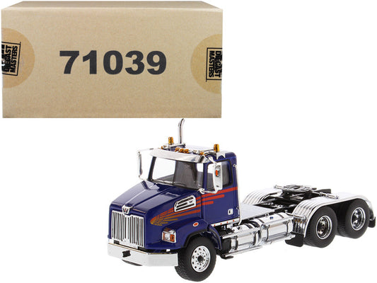 Western Star 4700 SB Tandem Day Cab Tractor Blue 1/50 Diecast Model