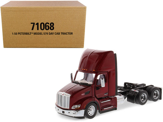 Peterbilt 579 Day Cab Truck Tractor Legendary Red "Transport Series" 1/50 Diecast Model