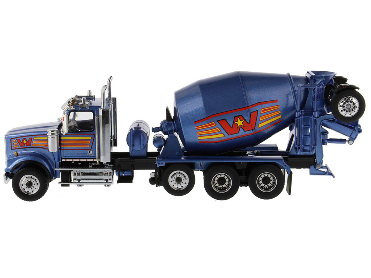 Western Star 4900 with Bridgemaster McNeilus Mixer Blue Metallic "Transport Series" 1/50 Diecast Model