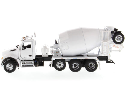 Kenworth T880 SFFA with McNeilus Bridgemaster Concrete Mixer White "Transport Series" 1/50 Diecast Model