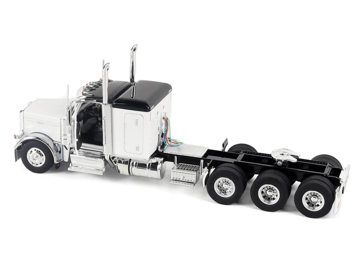 Peterbilt 589 Legendary Package Truck Tractor with 58" Sleeper White with Black Top "Transport Series" 1/50 Diecast Model