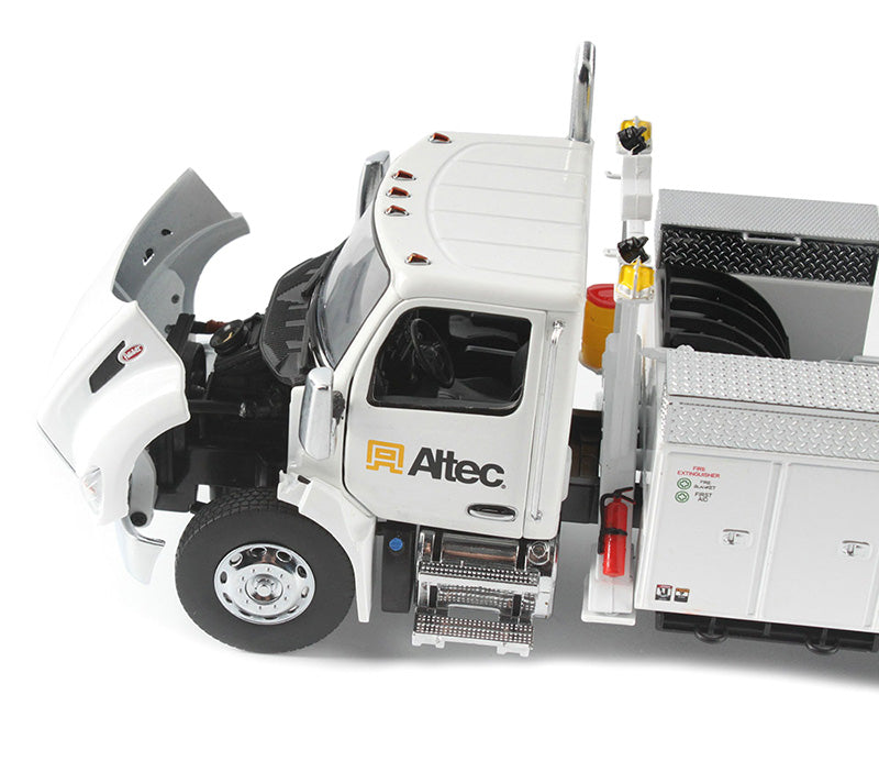 Peterbilt 536 Truck with Altec AA55 Aerial Service Body White "Transport Series" 1/32 Diecast Model