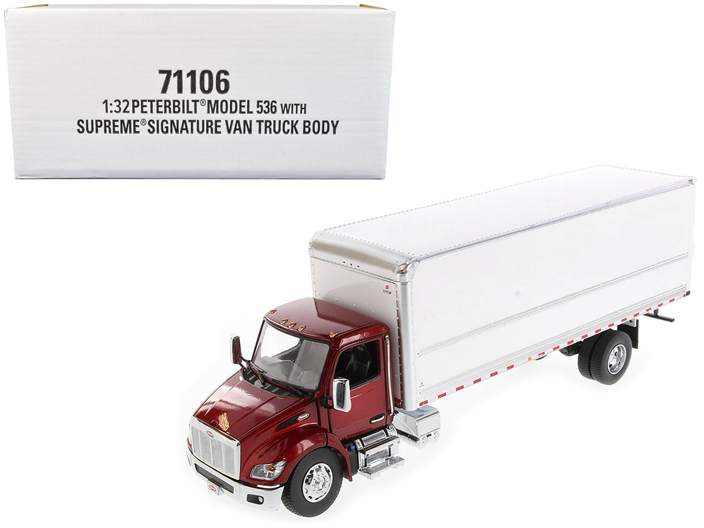 Peterbilt 536 Truck with Supreme Signature Van Body Red Metallic "Transport Series" 1/32 Diecast Model