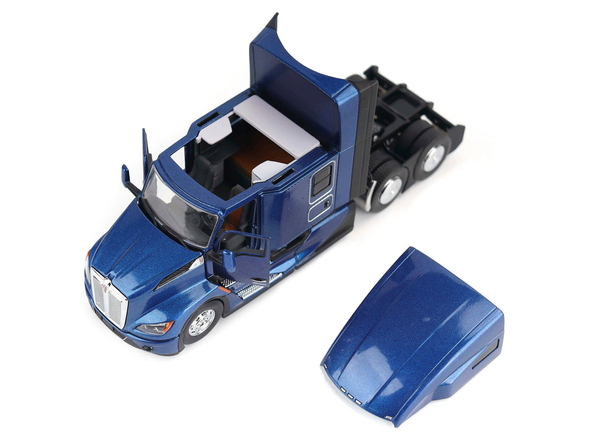 Kenworth T680 Truck Tractor Deep Cerulean Blue Metallic "Transport Series" 1/50 Diecast Model