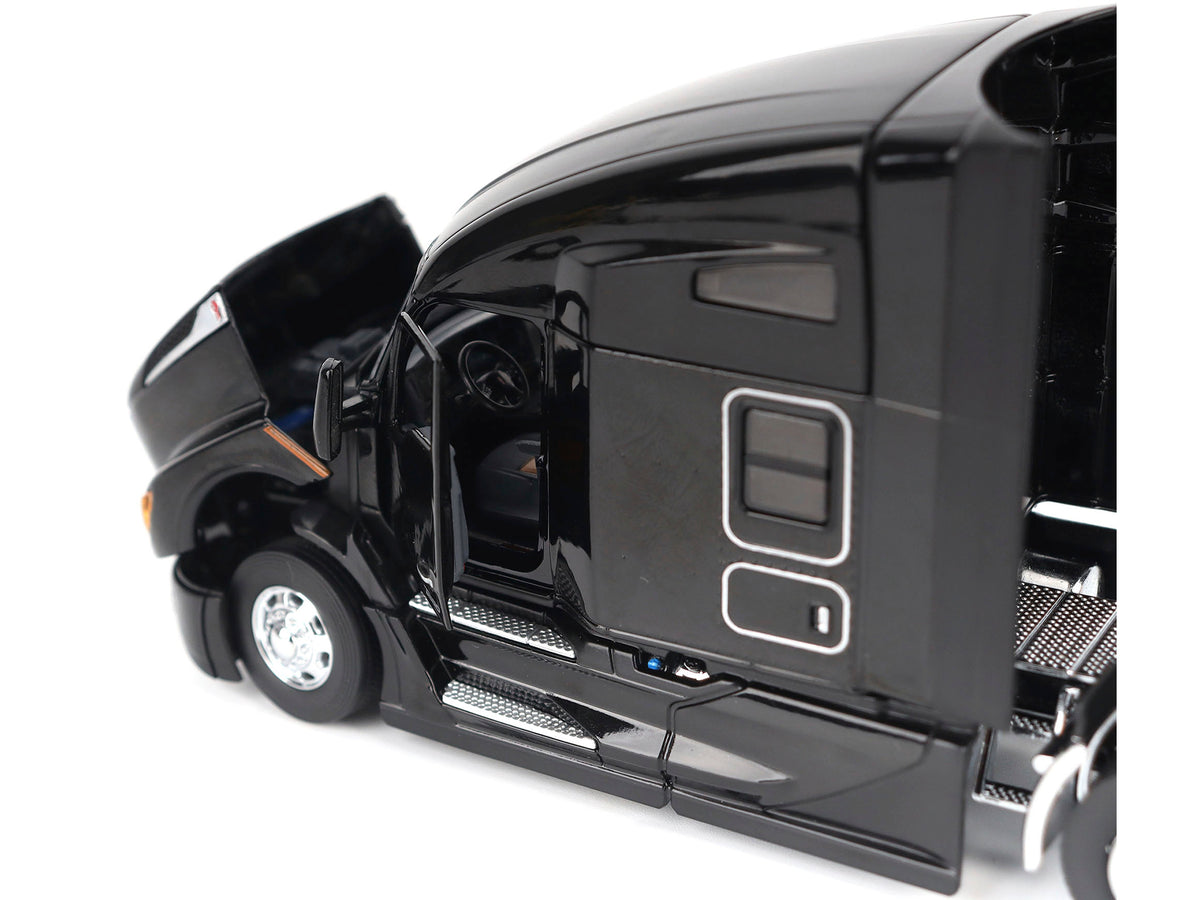 Kenworth T680 76" High Roof Sleeper Cab Truck Tractor Black "Transport Series" 1/50 Diecast Model