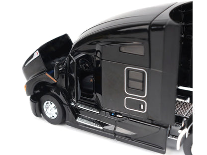 Kenworth T680 76" High Roof Sleeper Cab Truck Tractor Black "Transport Series" 1/50 Diecast Model