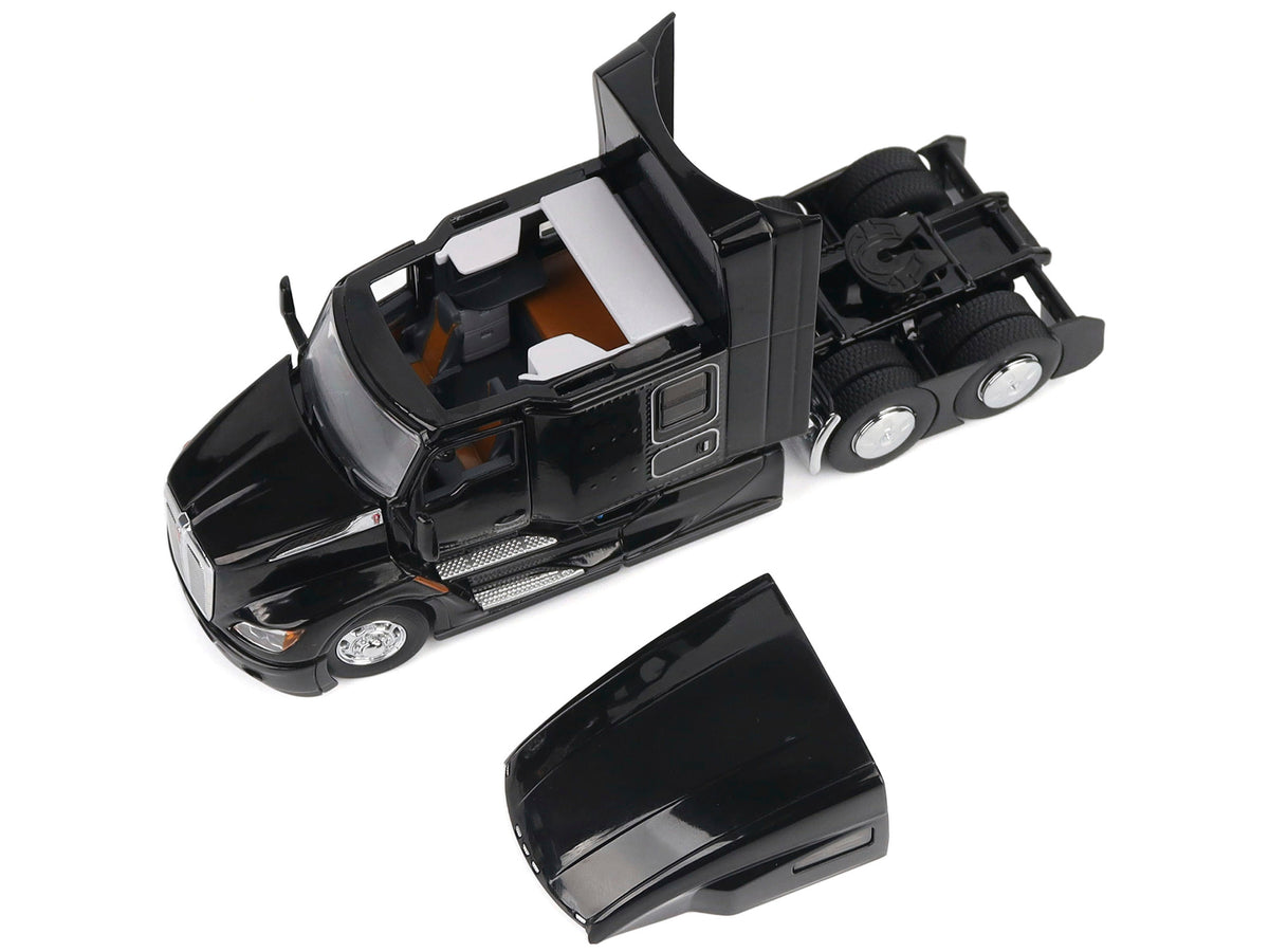 Kenworth T680 76" High Roof Sleeper Cab Truck Tractor Black "Transport Series" 1/50 Diecast Model