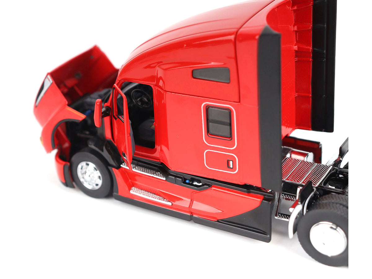 Kenworth T680 76" High Roof Sleeper Cab Truck Tractor Viper Red "Transport Series" 1/50 Diecast Model