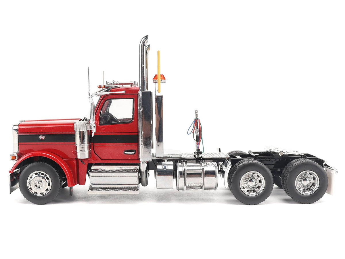 Peterbilt 589 Tandem-Axle Truck Tractor with Day Cab Legendary Red "Transport Series" 1/32 Diecast Model