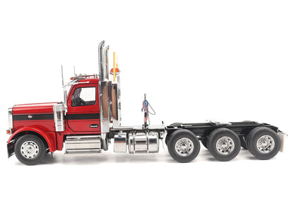 Peterbilt 589 Tridem-Axle Truck Tractor with Day Cab Legendary Red "Transport Series" 1/32 Diecast Model
