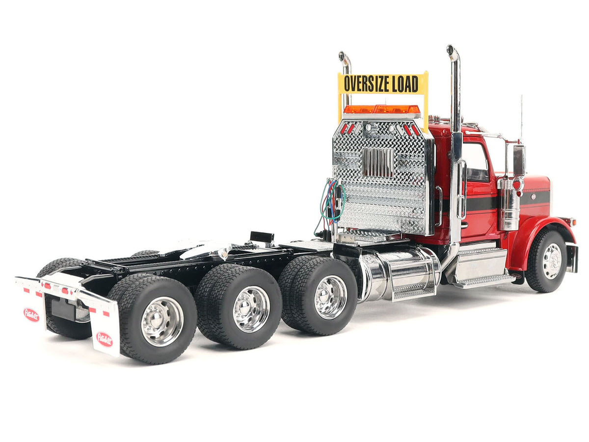 Peterbilt 589 Tridem-Axle Truck Tractor with Day Cab Legendary Red "Transport Series" 1/32 Diecast Model