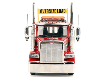 Peterbilt 589 Tridem-Axle Truck Tractor with Day Cab Legendary Red "Transport Series" 1/32 Diecast Model