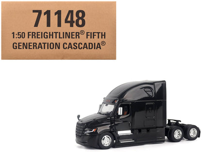 2025 Freightliner Cascadia Gen-5 Sleeper Cab Truck Tractor Night-Shift Black "Transport Series" 1/50 Diecast Model