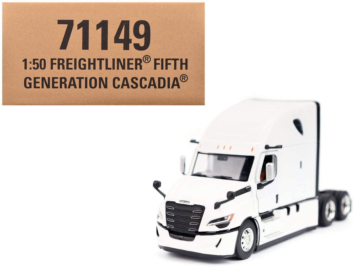 2025 Freightliner Cascadia Gen-5 Sleeper Cab Truck Tractor Winter White "Transport Series" 1/50 Diecast Model