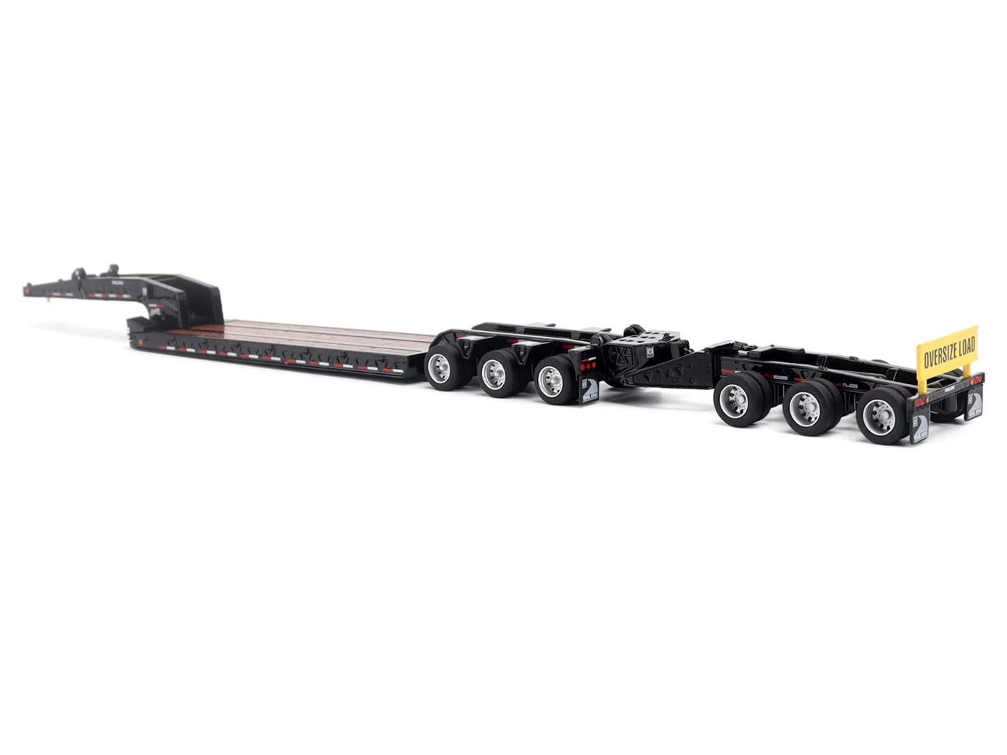 Trail King TK170 Hydraulic Detachable Gooseneck Lowboy Trailer Black with Jeep and Booster "Transport Series" 1/64 Diecast Model