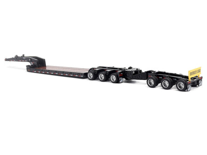 Trail King TK170 Hydraulic Detachable Gooseneck Lowboy Trailer Black with Jeep and Booster "Transport Series" 1/64 Diecast Model