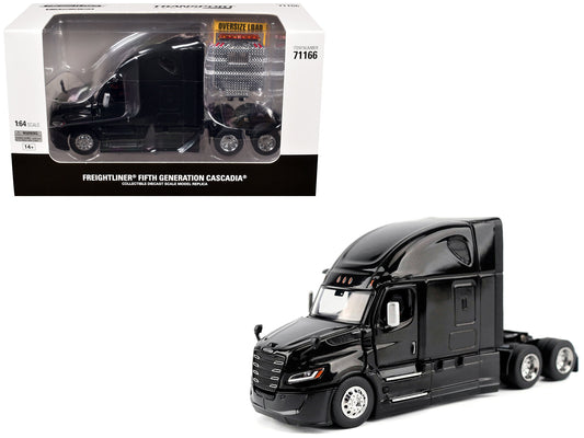 2025 Freightliner Cascadia Gen-5 Sleeper Cab Truck Tractor Night-Shift Black "Transport Series" 1/64 Diecast Model