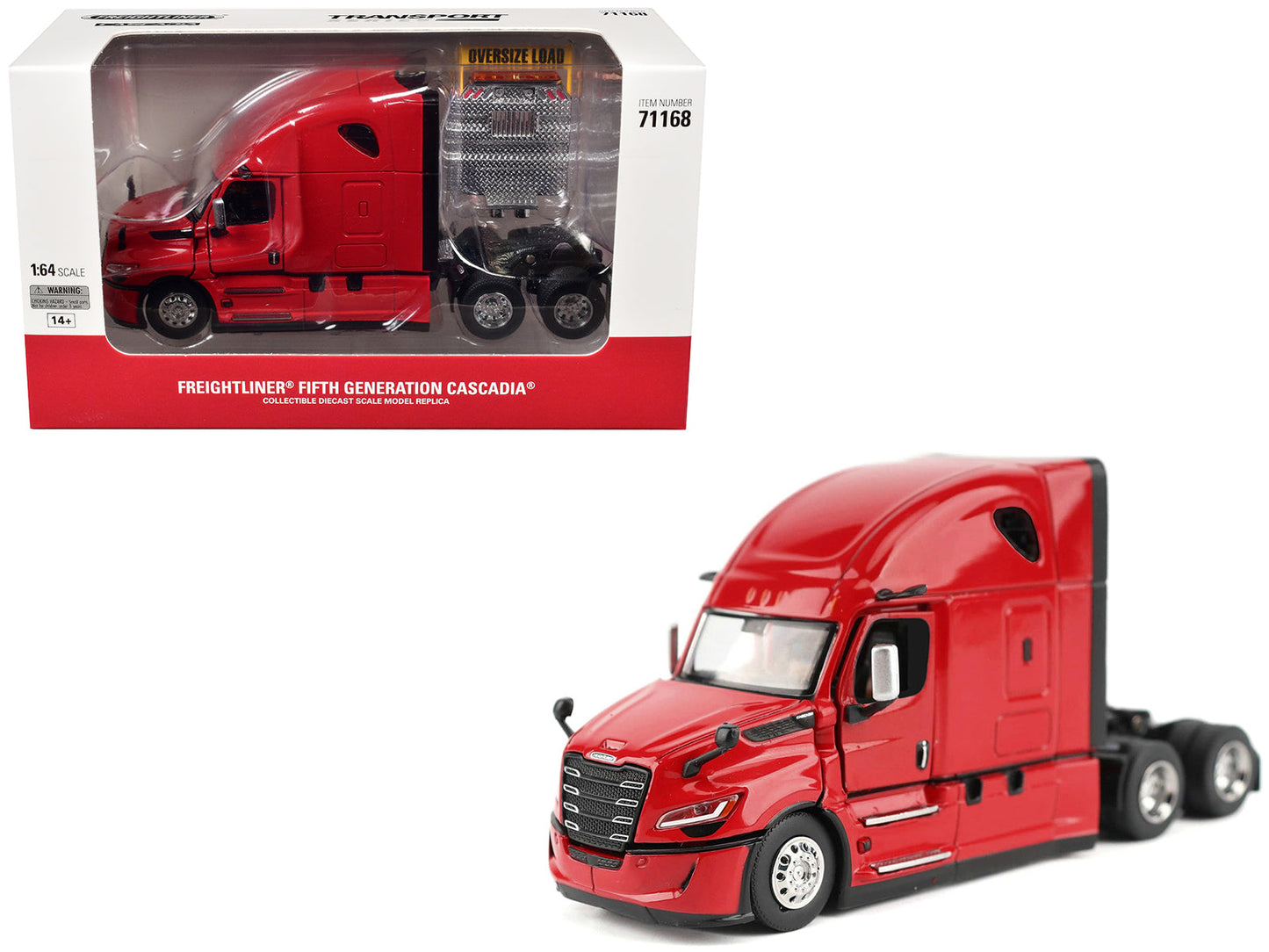 2025 Freightliner Cascadia Gen-5 Sleeper Cab Truck Tractor Red "Transport Series" 1/64 Diecast Model