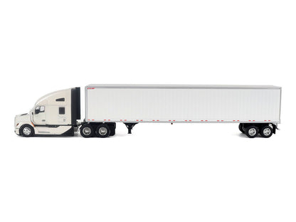 Kenworth T680 Next-Gen 76" High-Roof Sleeper Tandem Tractor White with Great Dane Champion 53ft Dry Cargo Trailer "Transport Series" 1/50 Diecast Model
