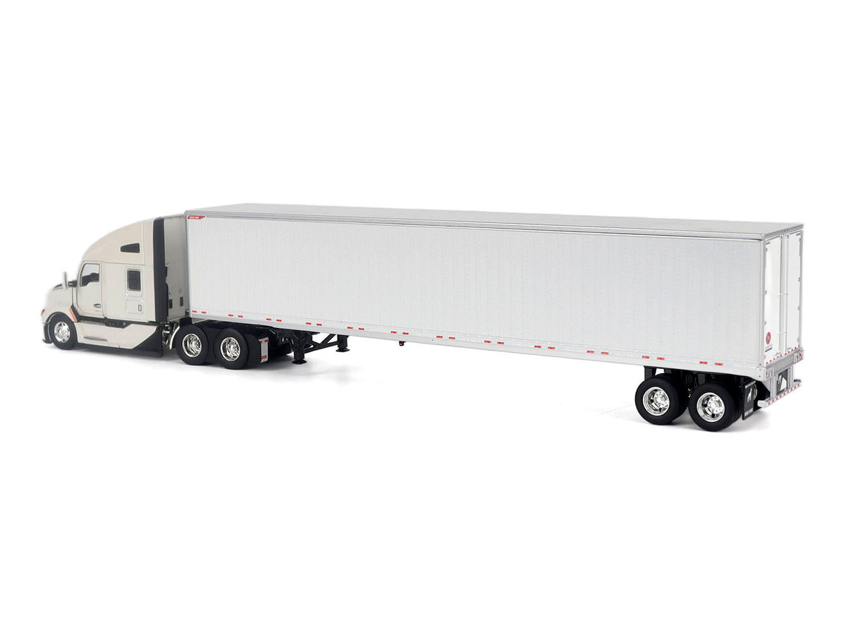 Kenworth T680 Next-Gen 76" High-Roof Sleeper Tandem Tractor White with Great Dane Champion 53ft Dry Cargo Trailer "Transport Series" 1/50 Diecast Model