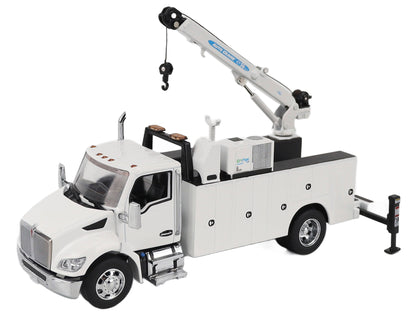Kenworth T380 Auto-Crane Titan 85-Body HC14-Crane Work Truck with Miller EnPak White "Transport Series" 1/50 Diecast Model