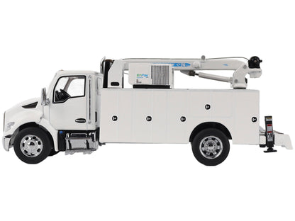 Kenworth T380 Auto-Crane Titan 85-Body HC14-Crane Work Truck with Miller EnPak White "Transport Series" 1/50 Diecast Model