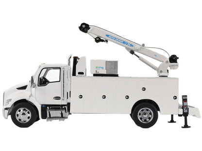 Kenworth T380 Auto-Crane Titan 85-Body HC14-Crane Work Truck with Miller EnPak White "Transport Series" 1/50 Diecast Model