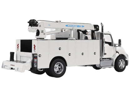 Kenworth T380 Auto-Crane Titan 85-Body HC14-Crane Work Truck with Miller EnPak White "Transport Series" 1/50 Diecast Model