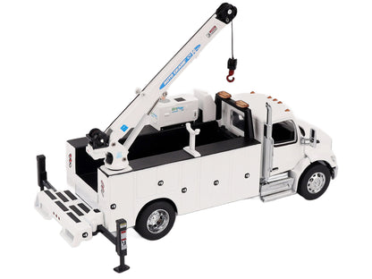Peterbilt 536 Auto-Crane Titan85-Body HC14-Crane Work Truck with Miller EnPak White "Transport Series" 1/50 Diecast Model