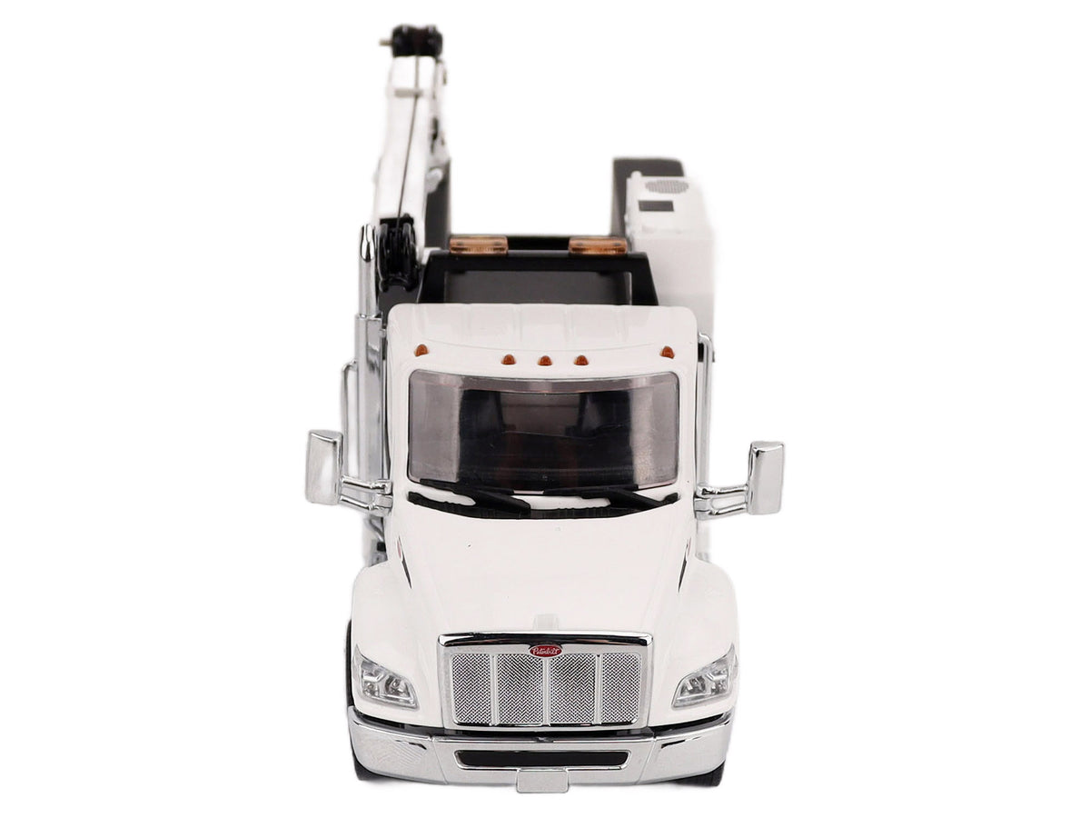 Peterbilt 536 Auto-Crane Titan85-Body HC14-Crane Work Truck with Miller EnPak White "Transport Series" 1/50 Diecast Model