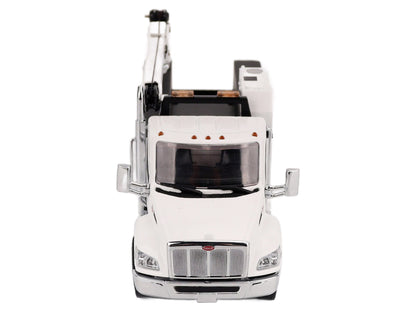Peterbilt 536 Auto-Crane Titan85-Body HC14-Crane Work Truck with Miller EnPak White "Transport Series" 1/50 Diecast Model