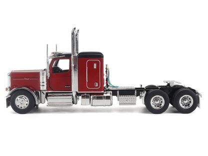 Peterbilt 589 Legendary Package Tandem-Axle Truck Tractor with 58" Sleeper Cab Legendary Red with Black Top "Transport Series" 1/50 Diecast Model