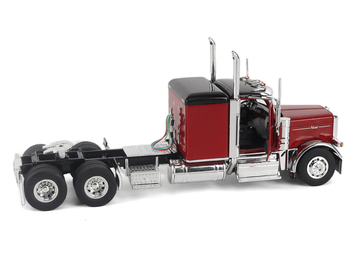 Peterbilt 589 Legendary Package Tandem-Axle Truck Tractor with 58" Sleeper Cab Legendary Red with Black Top "Transport Series" 1/50 Diecast Model