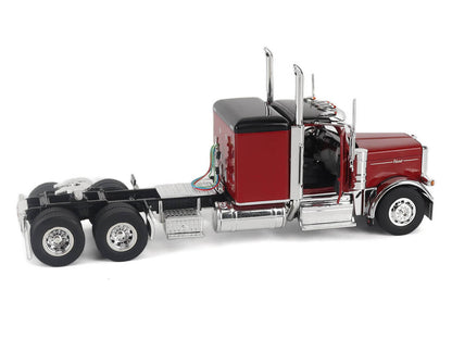 Peterbilt 589 Legendary Package Tandem-Axle Truck Tractor with 58" Sleeper Cab Legendary Red with Black Top "Transport Series" 1/50 Diecast Model