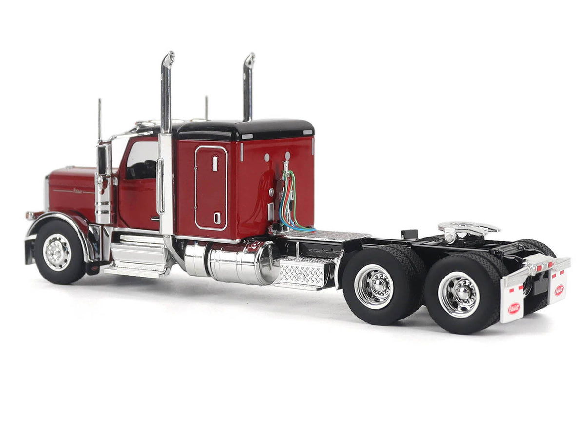 Peterbilt 589 Legendary Package Tandem-Axle Truck Tractor with 58" Sleeper Cab Legendary Red with Black Top "Transport Series" 1/50 Diecast Model