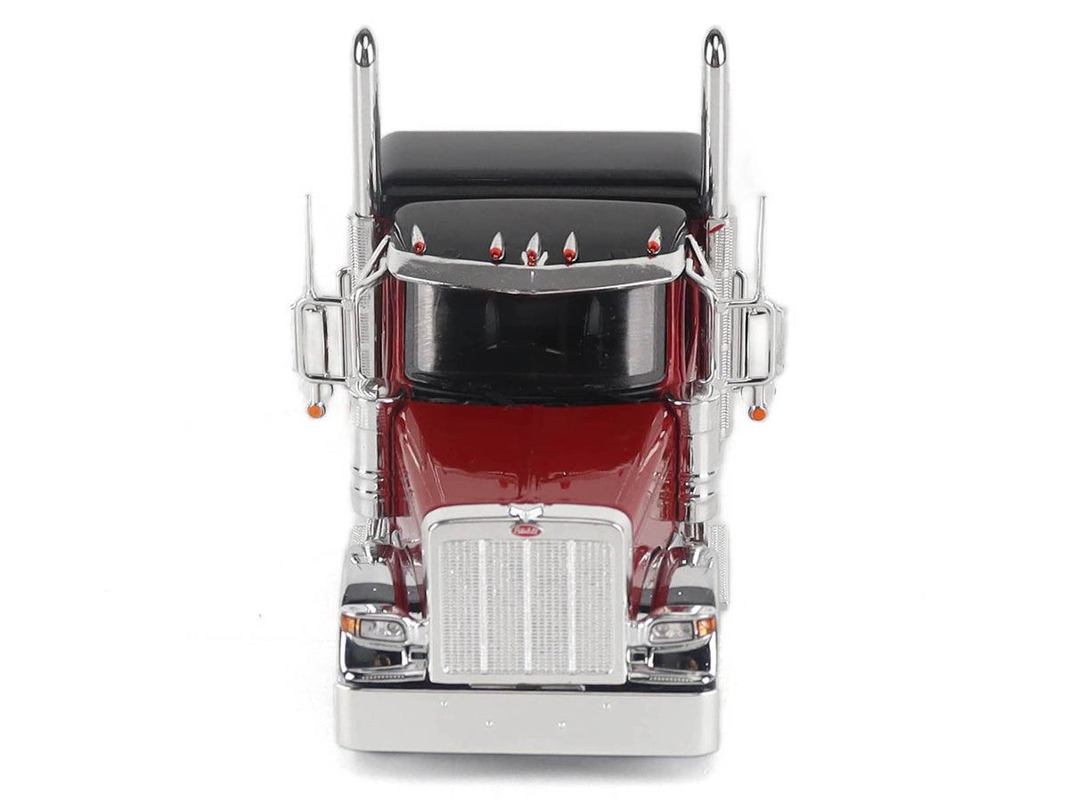 Peterbilt 589 Legendary Package Tandem-Axle Truck Tractor with 58" Sleeper Cab Legendary Red with Black Top "Transport Series" 1/50 Diecast Model