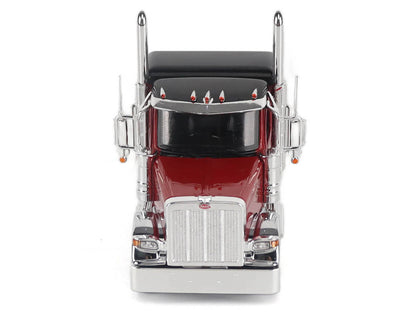 Peterbilt 589 Legendary Package Tandem-Axle Truck Tractor with 58" Sleeper Cab Legendary Red with Black Top "Transport Series" 1/50 Diecast Model