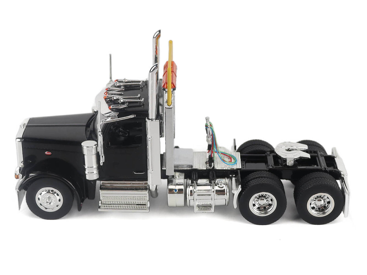 Peterbilt 589 Truck Tractor with Day Cab Black "Transport Series" 1/50 Diecast Model