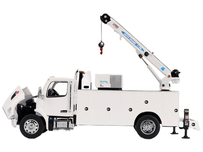 Peterbilt 536 Auto-Crane Titan 85-Body HC14-Crane Work Truck with Miller EnPak White "Transport Series" 1/50 Diecast Model