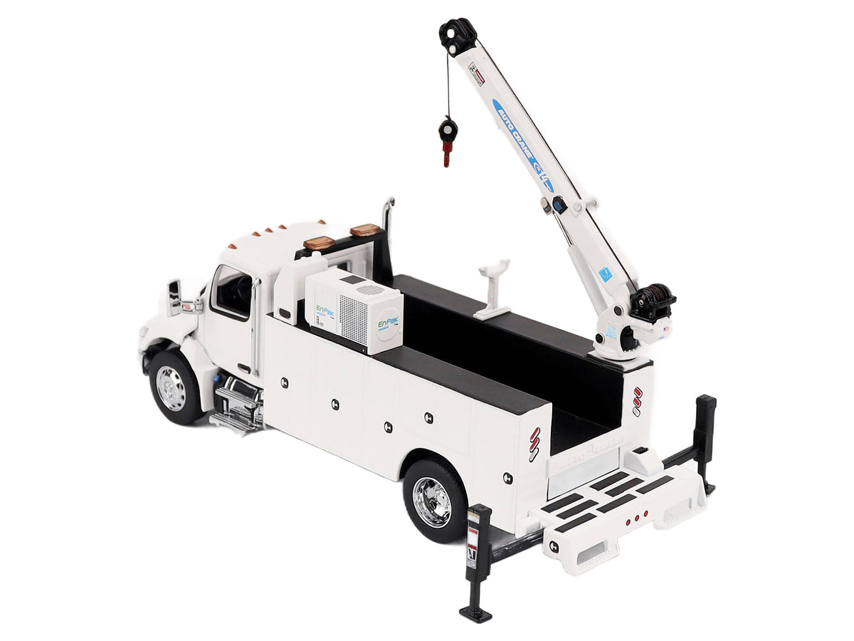 Peterbilt 536 Auto-Crane Titan 85-Body HC14-Crane Work Truck with Miller EnPak White "Transport Series" 1/50 Diecast Model