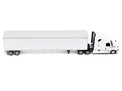 2025 Freightliner Cascadia Gen-5 Truck Tractor with Sleeper and Great Dane Champion 53ft Dry Cargo Trailer Winter White "Transport Series" 1/64 Diecast Model