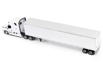 2025 Freightliner Cascadia Gen-5 Truck Tractor with Sleeper and Great Dane Champion 53ft Dry Cargo Trailer Winter White "Transport Series" 1/64 Diecast Model