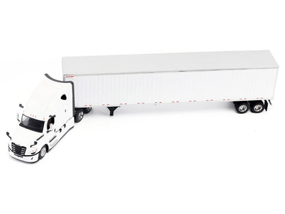 2025 Freightliner Cascadia Gen-5 Truck Tractor with Sleeper and Great Dane Champion 53ft Dry Cargo Trailer Winter White "Transport Series" 1/64 Diecast Model